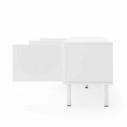 Móvel para TV de 180 cm - moderno, com espaço de arrumação, acabamento mate, gestão de cabos, design minimalista - branco