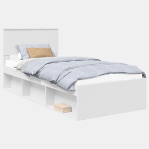 Estrutura de cama de solteiro para adultos - Branco 90 x 190 cm Madeira processada