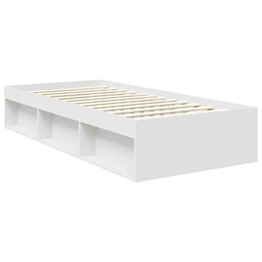 Estrutura de cama de solteiro para adultos - Branco 90 x 190 cm Madeira processada