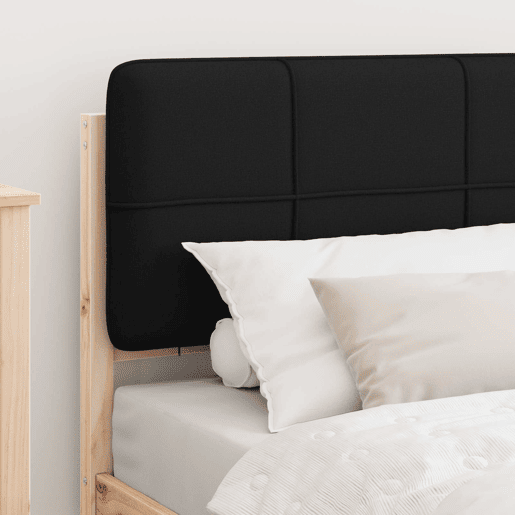 Estrutura de cama de solteiro para adultos com Cabeceira Estofada Preto 75 x 190 cm
