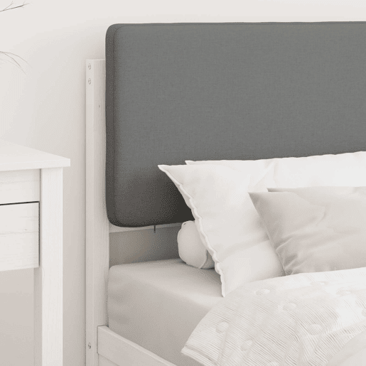 Estrutura de cama de solteiro simple com Cabeceira Estofada Cinzento-claro