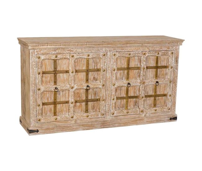 Aparador de madera blanco 180x46x96h cm