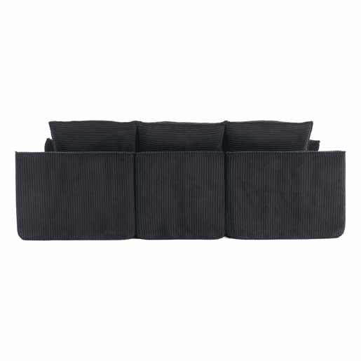 Sofá modular de 3 lugares - Inclui almofadas e 2 bolsos laterais, espuma de 3 camadas + molas para recuperação rápida, combinável à vontade - Preto Sofá modular de 3 lugares - Inclui almofadas e 2 bolsos laterais, espuma de 3 camadas + molas para recuperação rápida, combinável à vontade - Preto