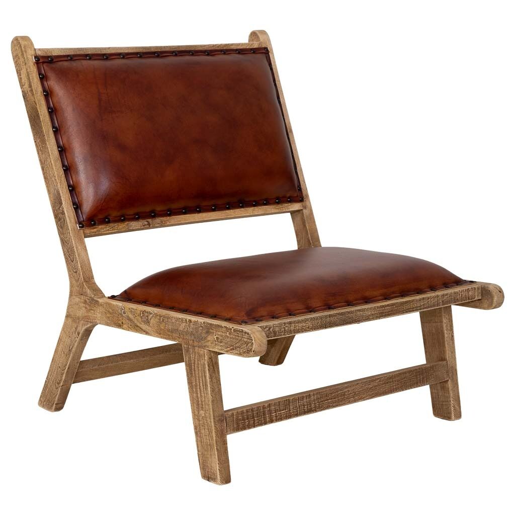 Silla de madera y cuero