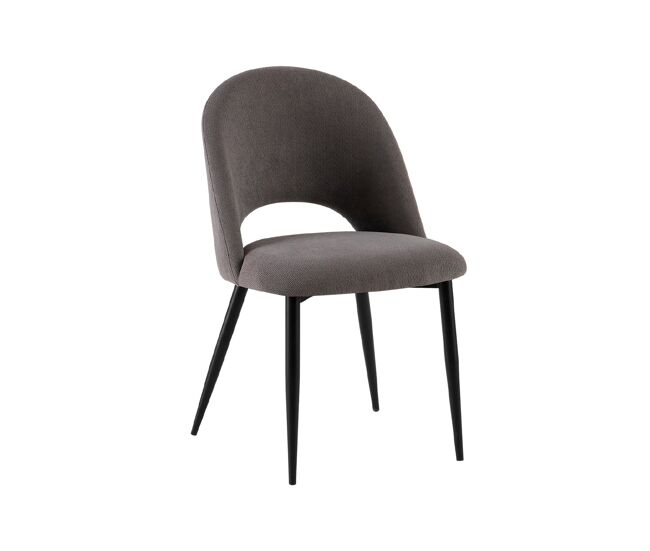 Set de 4 sillas de comedor tapizadas hollie oscuro gris para hogar moderno mueble de almacenaje - homekit
