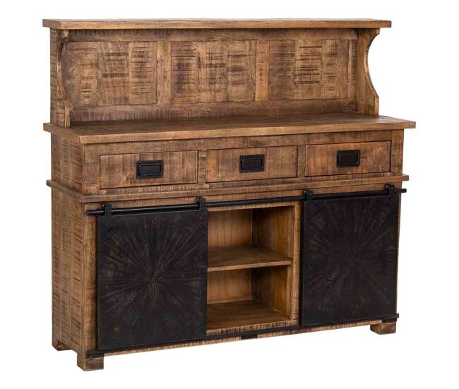 Aparador de madera marrón 145x42x130h cm