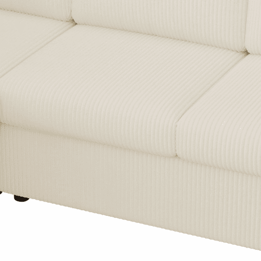Sofá de canto em L 282 x 153 x 85 cm - sofá moderno em veludo com braços, banquinho multifuncional móvel, montagem fácil, espuma de alta densidade, 6 lugares - bege