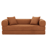 Sofá de 3 lugares - Sofá Tatami convertível em cama, ideal para a sala de estar e o quarto - Cor terracota