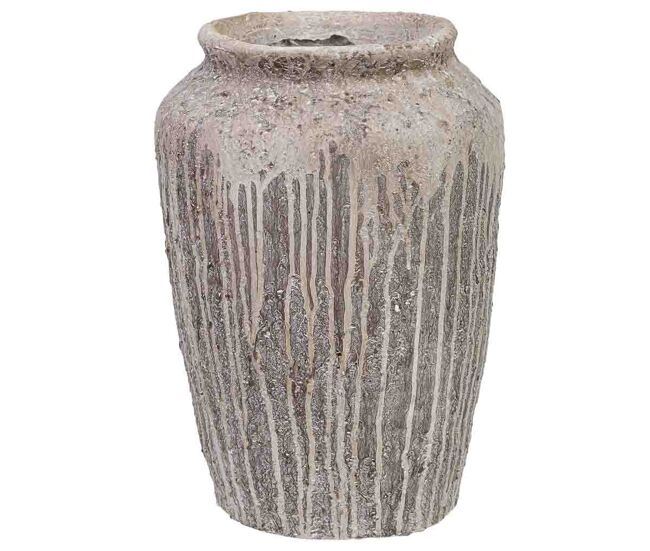 Jarrón envejecido de resina marrón 25x25x36 cm
