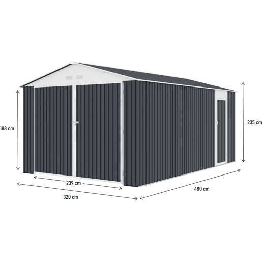 Garagem metálica Houston 15,36 m² - Antracite