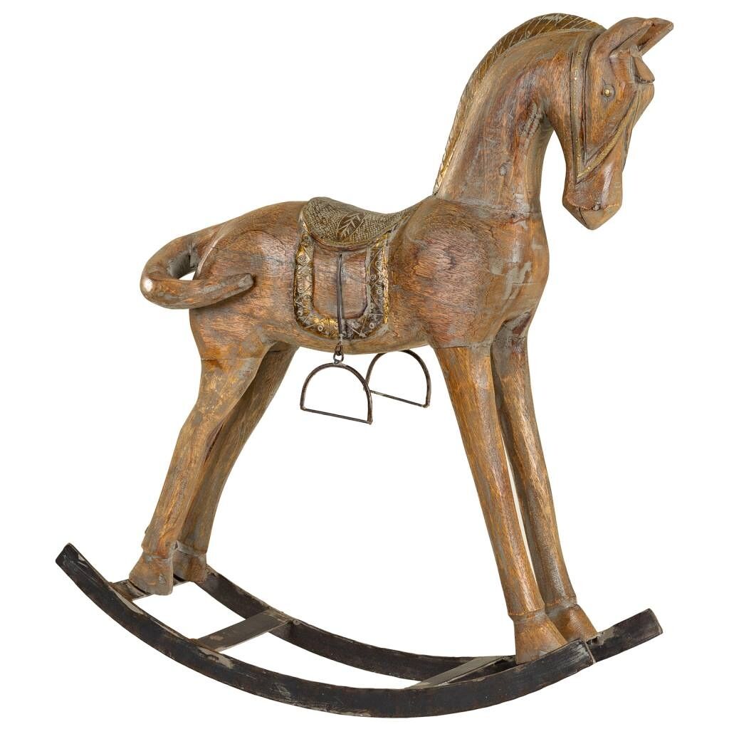 Caballo balancin de madera artesanal