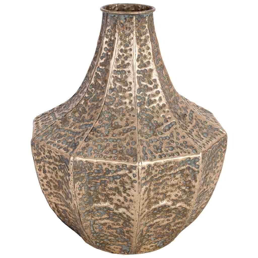 Jarrón de metal dorado 36x34x43 cm