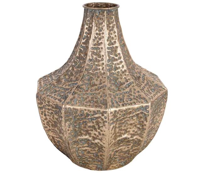 Jarrón de metal dorado 36x34x43 cm