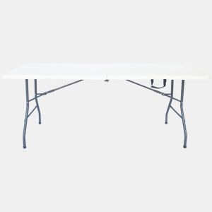 Mesa dobrável de jardim dobrável - 180 x 74 x 74 cm - Branca