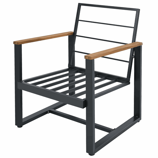 Conjunto de mobiliário de jardim para 7 pessoas - Sofás 3+2+1+1, mesa e apoio para os pés, madeira de acácia e aço galvanizado, design simples - bege
