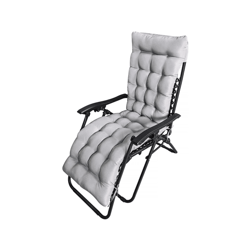 Almofada para cadeirão de jardim em tecido Romy - 164 x 52 x 10 cm - Cinzento claro