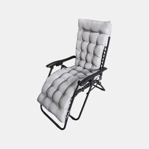 Almofada para cadeirão de jardim em tecido Romy - 164 x 52 x 10 cm - Cinzento claro
