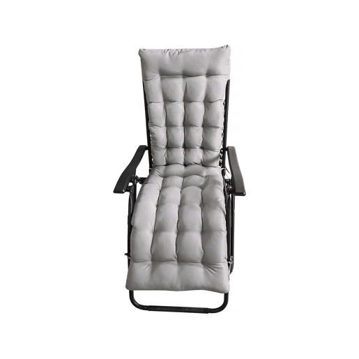 Almofada para cadeirão de jardim em tecido Romy - 164 x 52 x 10 cm - Cinzento claro