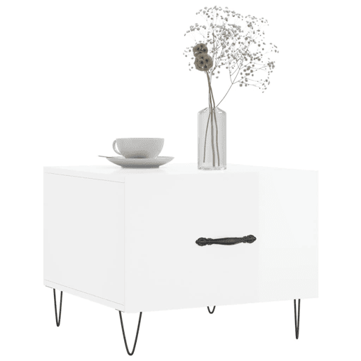 2pcs Mesas de Centro - Mesas baixas 50x50x40 cm branco brilhante