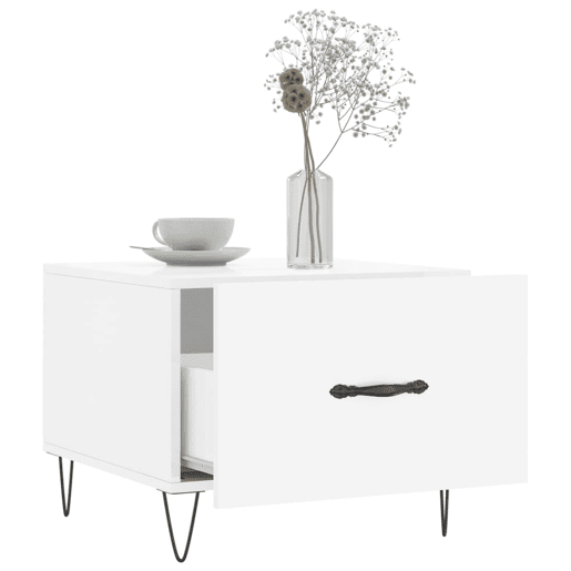 2pcs Mesas de Centro - Mesas baixas 50x50x40 cm branco brilhante