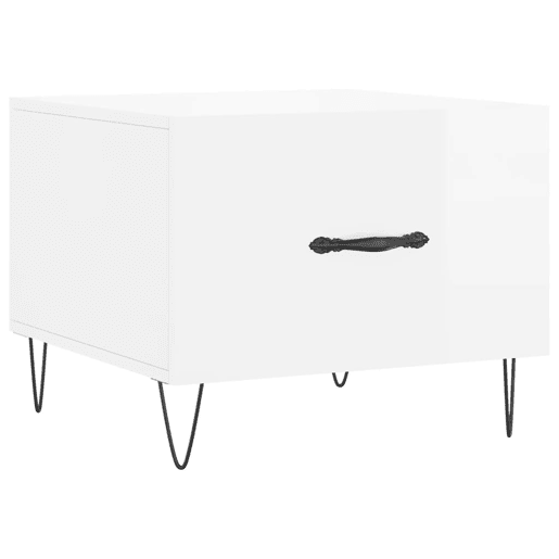 2pcs Mesas de Centro - Mesas baixas 50x50x40 cm branco brilhante