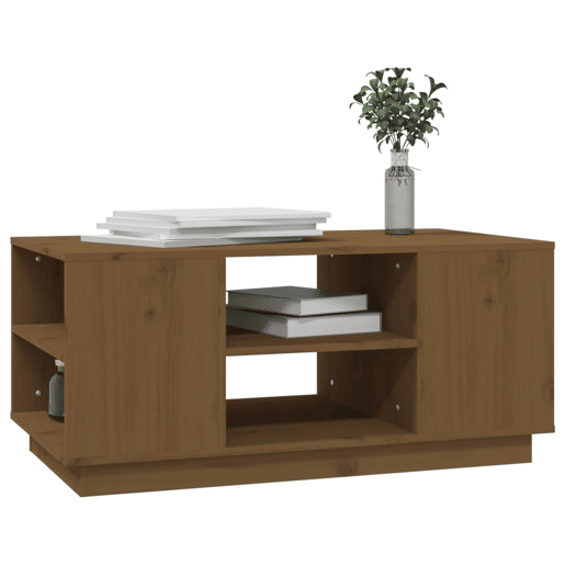 Mesa de Centro, Mesa baixa, 90x49x40,5 cm madeira pinho maciça castanho mel