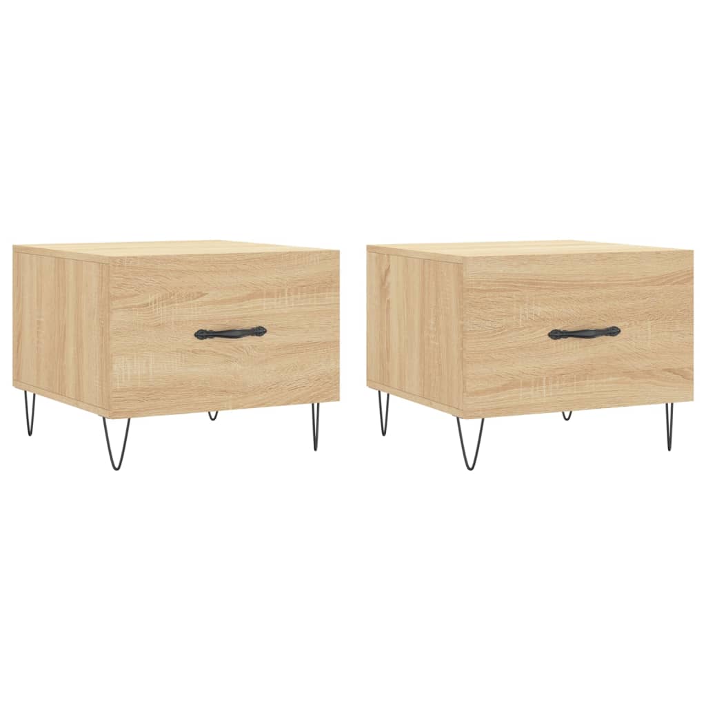 2 uds Mesas de Centro - Mesas de Café 50x50 Madera Clara