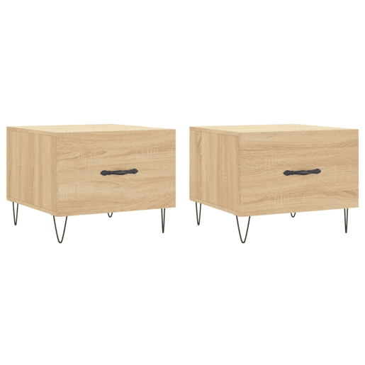 2pcs Mesas de centro, Mesas baixas 50x50x40cm deriv. madeira carvalho sonoma