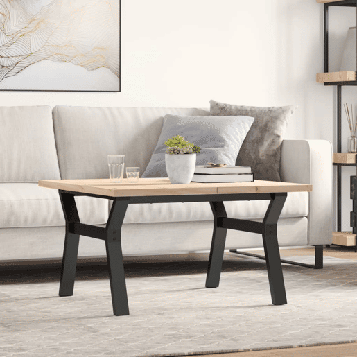 Mesa de Centro, Mesa baixa, estrutura em Y 80x80x45,5 cm pinhoaço