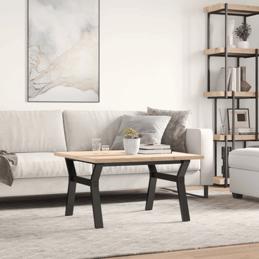 Mesa de Centro, Mesa baixa, estrutura em Y 80x80x45,5 cm pinhoaço