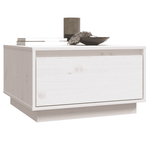Mesa de Centro, Mesa baixa, 55x56x32 cm pinho maciço branco