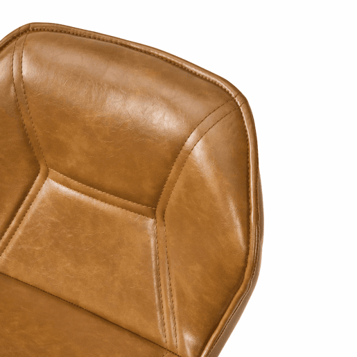 Conjunto de 2 bancos de bar - Banco de bar moderno com encosto, estrutura em metal e apoio para os pés - Castanho