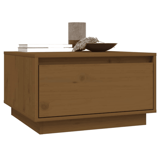 Mesa de Centro, Mesa baixa, 55x56x32 cm pinho maciço castanho mel