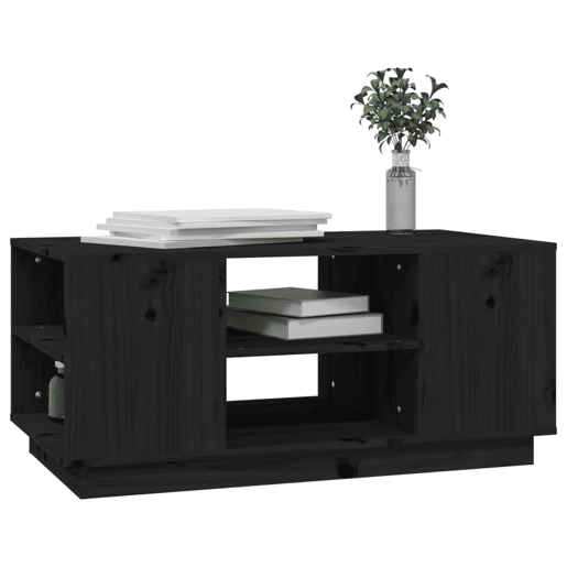 Mesa de Centro, Mesa baixa, 90x49x40,5 cm madeira de pinho maciça preto