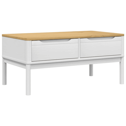 Mesa de Centro, Mesa baixa, FLORO 99x55,5x45 cm madeira pinho maciça branco