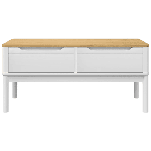 Mesa de Centro, Mesa baixa, FLORO 99x55,5x45 cm madeira pinho maciça branco