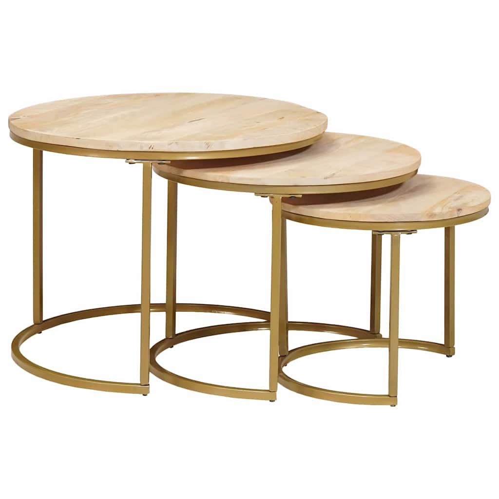 3 pzs Mesas de Café - Mesas de Centro 54x54 Madera