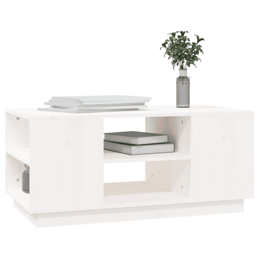 Mesa de Centro, Mesa baixa, 90x49x40,5 cm madeira de pinho maciça branco