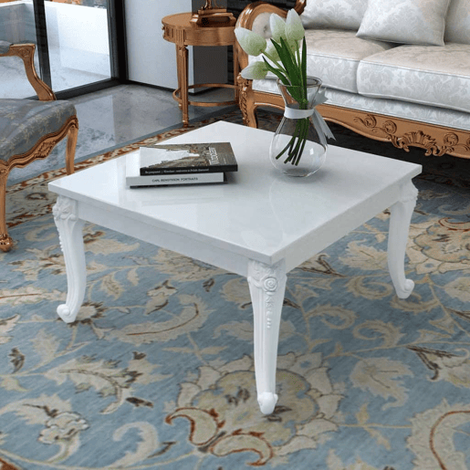 Mesa de Centro, Mesa baixa,, 80x80x42 cm, branco brilhante Mesa de Centro, Mesa baixa,, 80x80x42 cm, branco brilhante