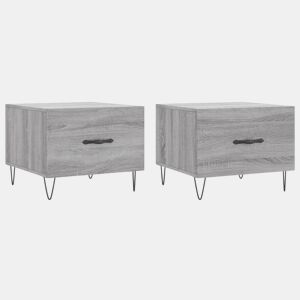 2pcs Mesas de centro, Mesas baixas 50x50x40 cm madeira proc. sonoma cinza