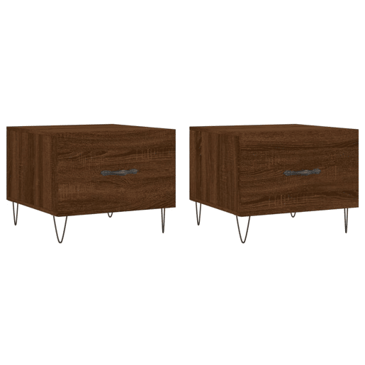 2pcs Mesas de centro, Mesas baixas 50x50x40 cm madeira proc. carvalho castanho