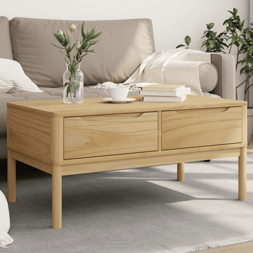 Mesa de Centro, Mesa baixa, FLORO 99x55,5x45 cm pinho maciço castanho mel