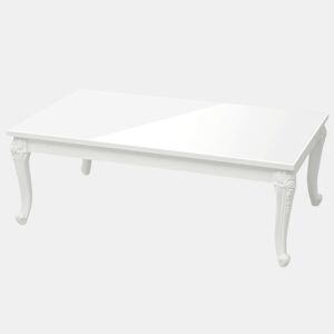 Mesa de Centro, Mesa baixa, 115x65x42 cm branco brilhante
