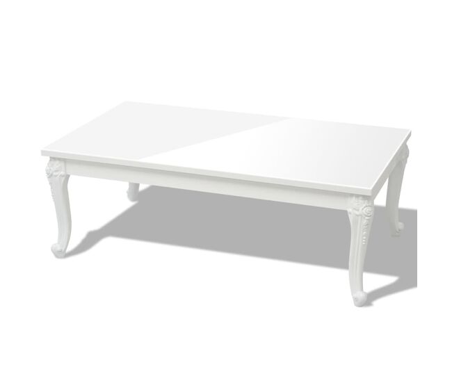 Mesa de Café - Mesa de Centro blanco brillante 115x65x42 cm