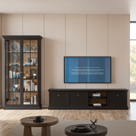 Móvel TV 3 portas 206 cm Toja Madeira antracite