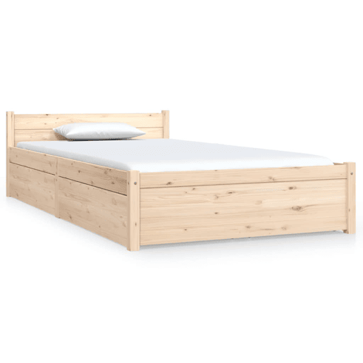 Estrutura de cama de solteiro para adultos com gavetas 90x200 cm