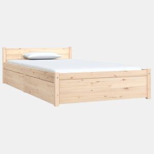 Estrutura de cama de solteiro para adultos com gavetas 90x200 cm