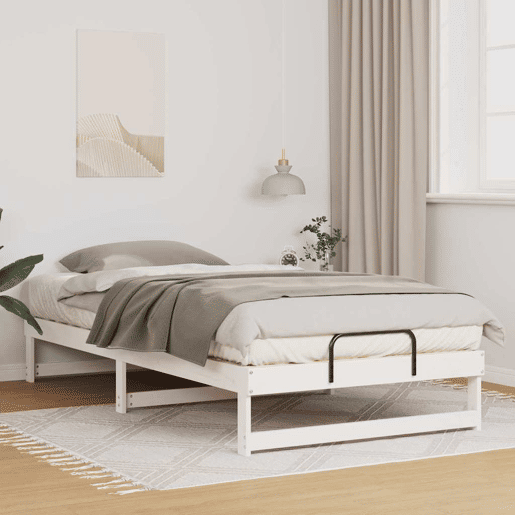 Estrutura de cama de solteiro para adultos - Branco 100 x 200 cm