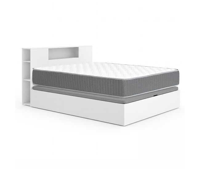 Pack ahorro matrimonio canapé con cabecero ten y colchón viscoelástico y muelles aurea 150 x 190 cm