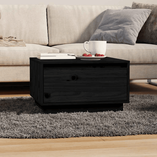 Mesa de Centro, Mesa baixa, 55x56x32 cm pinho maciço preto
